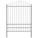 Метална ограда с Hoop Top дизайн, Сива, 8,5x2 м, Стоманена конструкция