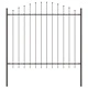 Метална градинска оградка с Hoop Top дизайн - сива, 10,2x1,25 м, стоманена конструкция