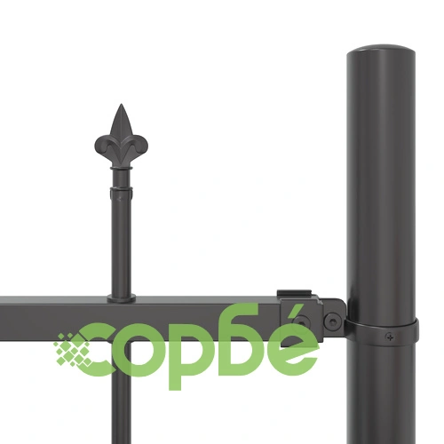 Метална градинска оградка с Hoop Top дизайн - сива, 10,2x1,25 м, стоманена конструкция ➤ топ цена ➤ sorbe.bg