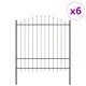 Стоманена ограда с hoop топ в сив цвят, 10,2x1,75 м, за външна употреба