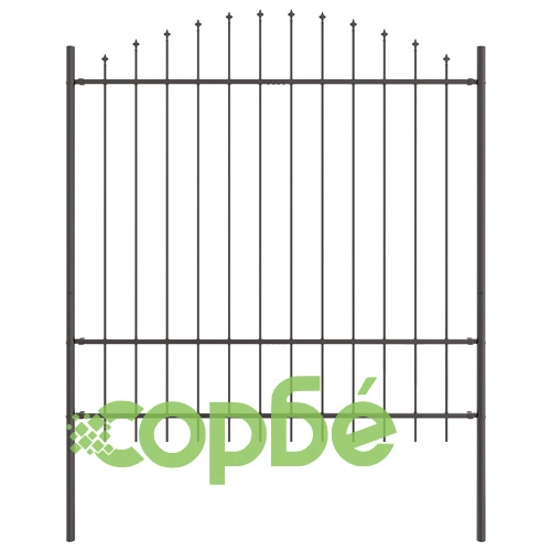 Стоманена ограда с hoop топ в сив цвят, 10,2x1,75 м, за външна употреба ➤ топ цена ➤ sorbe.bg