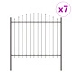 Стоманена оградна стена с Hoop Top дизайн, сиво покритие, 11,9x1,25 м