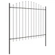 Стоманена оградна стена с Hoop Top дизайн, сиво покритие, 11,9x1,25 м