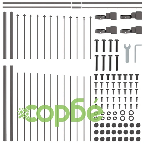 Стоманена оградна стена с Hoop Top дизайн, сиво покритие, 11,9x1,25 м ➤ топ цена ➤ sorbe.bg
