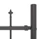 Стоманена оградна стена с Hoop Top дизайн, сиво покритие, 11,9x1,25 м
