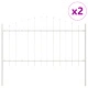 Градинска ограда с кръгла горна част от стомана - бяла, 3,4 x 1 м