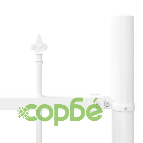 Градинска ограда с арка (Hoop Top), бяла, 3,4x1,25 м, прахово боядисана стомана ➤ топ цена ➤ sorbe.bg