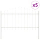 Оградна система с капачка, бяла, 8.5x1 м, прахово боядисана стомана, за външен монтаж