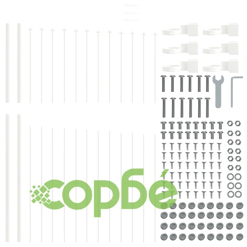 Градинска ограда с купол от стомана, бяла, 10,2x1,75 м ➤ топ цена ➤ sorbe.bg