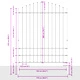 Градинска ограда Hoop Top с прахово покрито стоманено покритие, бяла, 10.2x2 м