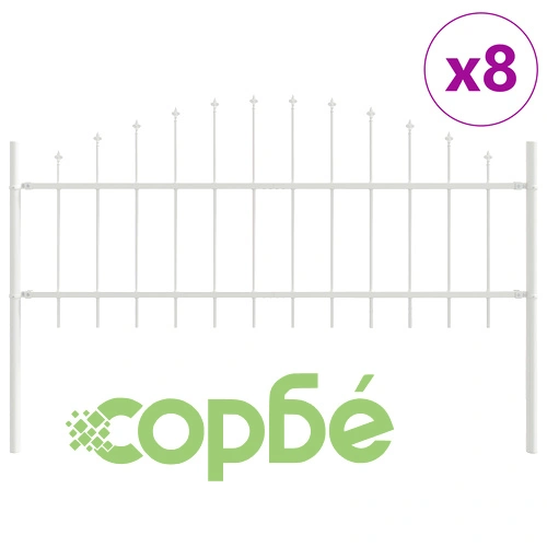 Градинска ограда с капак от стомана - Бяла, 13,6x0,75 м ➤ топ цена ➤ sorbe.bg