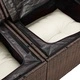 5-Части Градински Диван Комплект с Възглавници Кафяв Полиратан 231x117x85 см