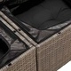 Градински комплект мебели 7 части с възглавници сив полиратан 289x124x85 см