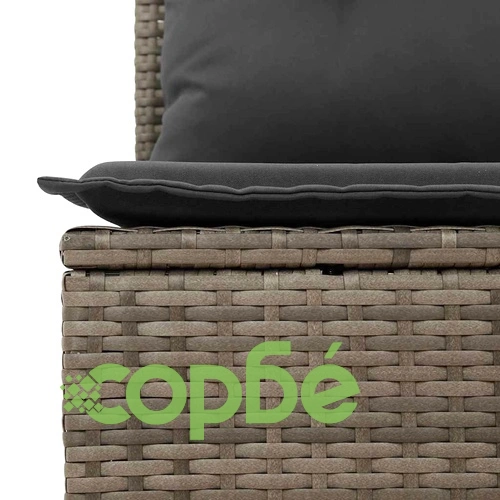 Градински комплект от 7 части с възглавници сив полиратан ➤ топ цена ➤ sorbe.bg