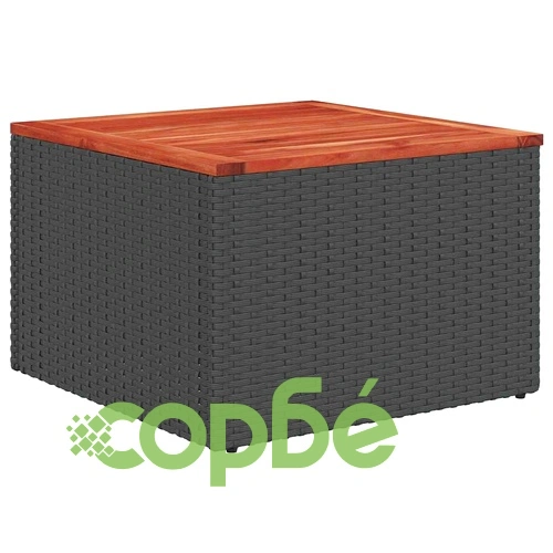 7-части градински комплект с възглавници черен полиратан 55x55x37 см ➤ топ цена ➤ sorbe.bg