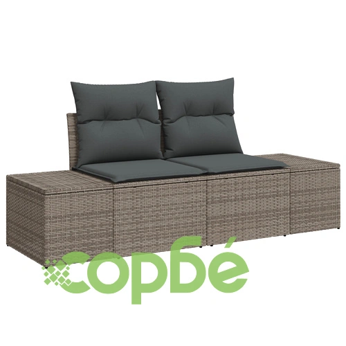 Комплект градински мебели от 6 части - Сив ратан диван с маса за открито ➤ топ цена ➤ sorbe.bg
