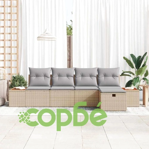 Градински комплект мебели 5 части полиратан бежов 55x62x69 см ➤ топ цена ➤ sorbe.bg