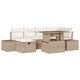 Градински комплект мебели 7 части от полиратан бежов цвят 100x55x73 см