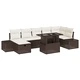 Градински комплект мебели 8 части с възглавници кафяв полиратан 100x55x73 см