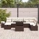 Градински комплект мебели 8 части с възглавници кафяв полиратан 100x55x73 см