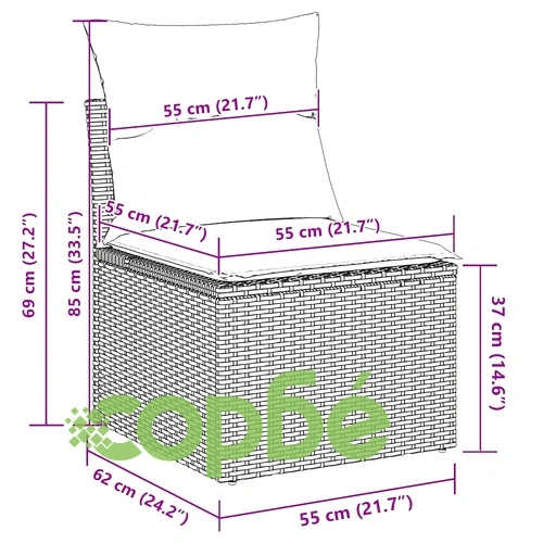Градински комплект мебели 9 части полиратан и акация черен 80x80x71 см ➤ топ цена ➤ sorbe.bg