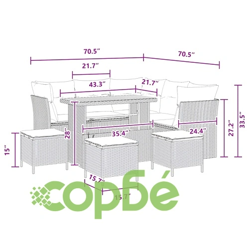 Градински комплект мебели 9 части полиратан и акация черен ➤ топ цена ➤ sorbe.bg