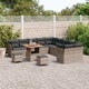 Градински диван комплект 13 части полиратан акация сив 80x80x71 см