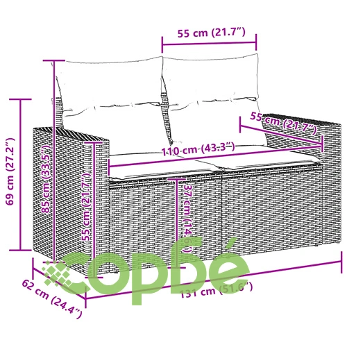 Градински комплект мебели 12 части полиратан акация бежов цвят ➤ топ цена ➤ sorbe.bg