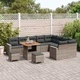 Градински комплект мебели 12 части полиратан акация сив 80x80x71 см