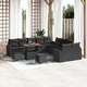 13-частен градински комплект от полиратан и акация черен цвят