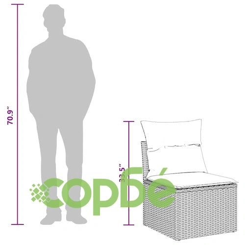 13-частен градински комплект от полиратан и акация черен цвят ➤ топ цена ➤ sorbe.bg