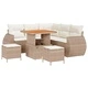 Градински комплект мебели 8 части полиратан бежов с възглавници
