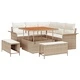 Градински комплект диван 8 части с възглавници бежов полиратан акация