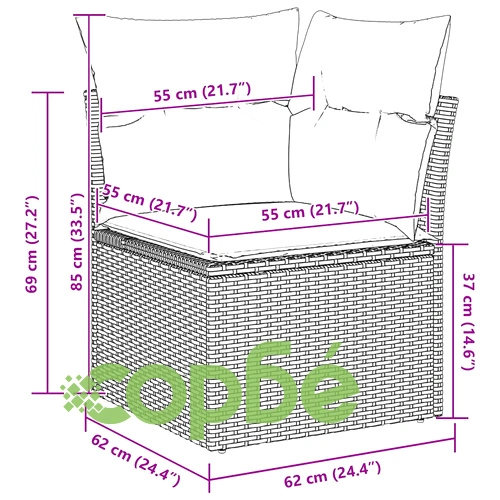 Градински комплект мебели 11 части с възглавници черен полиратан акация ➤ топ цена ➤ sorbe.bg