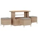 Градински комплект софа 10 части с възглавници бежов полиратан