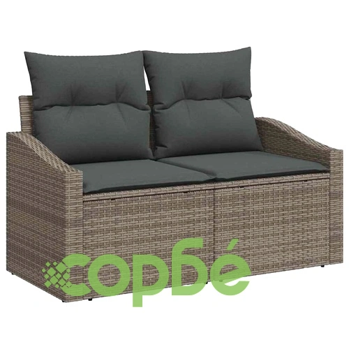 12-частен градински комплект от полиратан с възглавници 90x55x71 см сив ➤ топ цена ➤ sorbe.bg