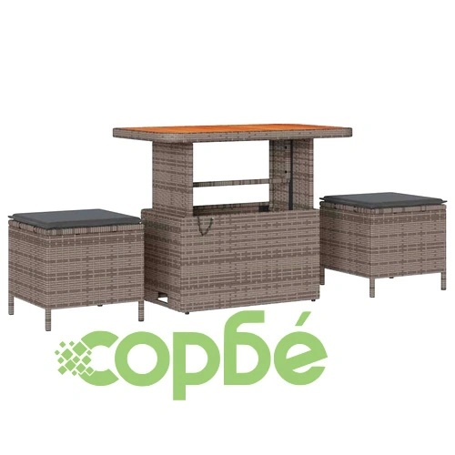 12-частен градински комплект от полиратан с възглавници 90x55x71 см сив ➤ топ цена ➤ sorbe.bg