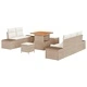 8-части градински диван комплект с възглавници бежов полиратан 80x80см