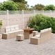 Градински диван комплект 9 части с възглавници бежов полиратан 80x80 см