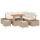 Градински комплект софа 8 части с възглавници бежово полиратан акация