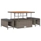 Градински комплект мебели 9 части с възглавници сив полиратан 100x100 см