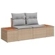 Градински комплект мебели 9 части с възглавници бежов полиратан и акация