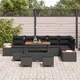 Градински комплект мебели 10 части с възглавници черен полиратан и акация