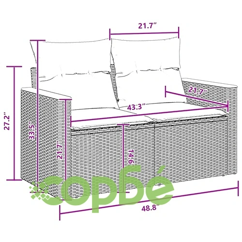 Градински диван комплект 10 части с възглавници черен полиратан акация ➤ топ цена ➤ sorbe.bg