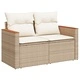 Градински комплект софа 13 части с възглавници бежов полиратан 110x55x71 см
