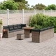 Градински диван комплект 11 части сив полиратан акация 80x80x71 см