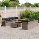 Градински комплект мебели 11 части полиратан сив 100x100x71 см