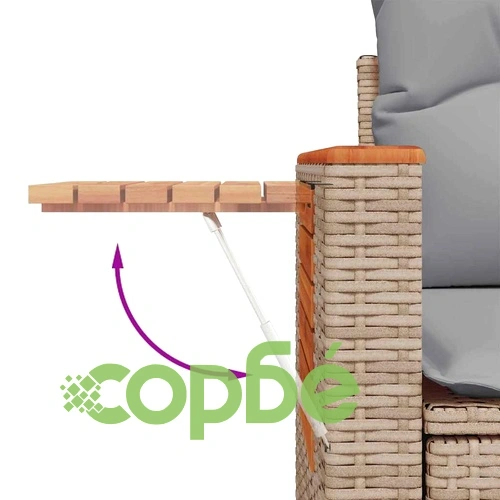 Градински комплект мебели 10 части полиратан бежово и светлосиво 90x55x71 см ➤ топ цена ➤ sorbe.bg