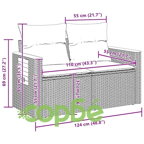Градински комплект мебели 10 части полиратан бежово и светлосиво 90x55x71 см ➤ топ цена ➤ sorbe.bg