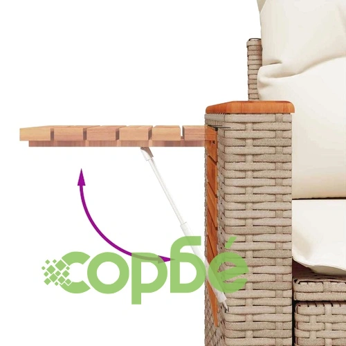 Градински комплект мебели 8 части полиратан акация бежово кремаво 90x55x71 см ➤ топ цена ➤ sorbe.bg